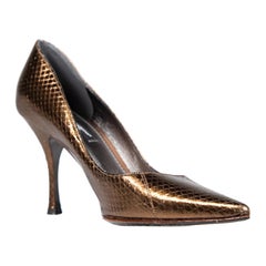 Dolce & Gabbana Chaussures en peau de serpent Brown Taille IT 37.5
