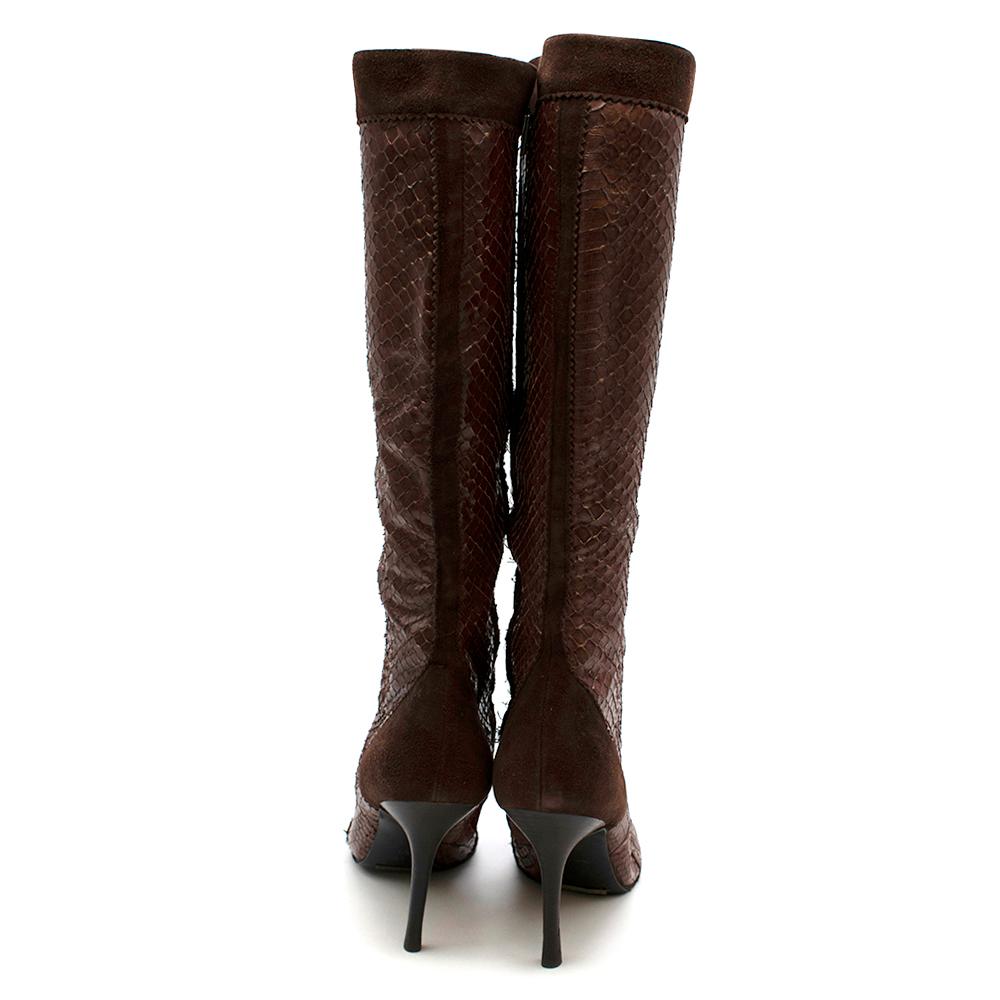 brown snake skin boots