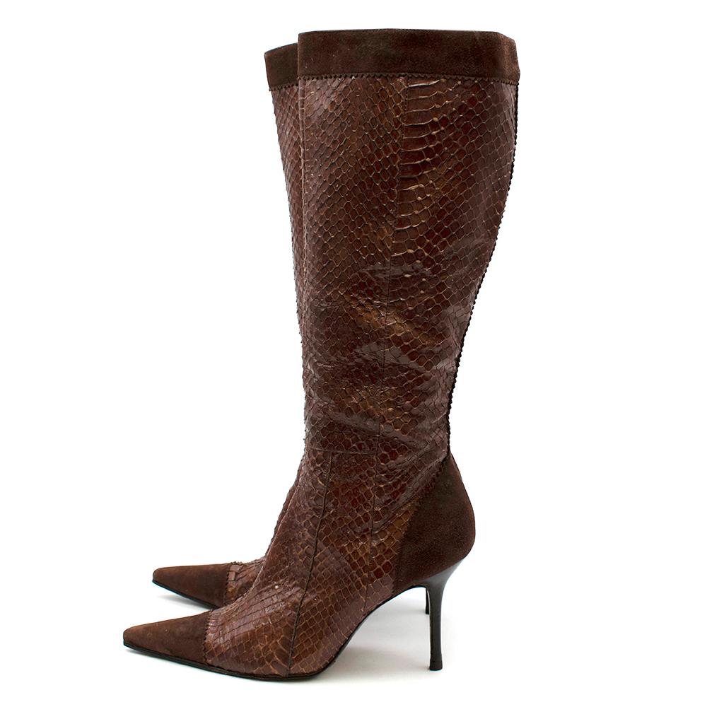 brown snakeskin boots