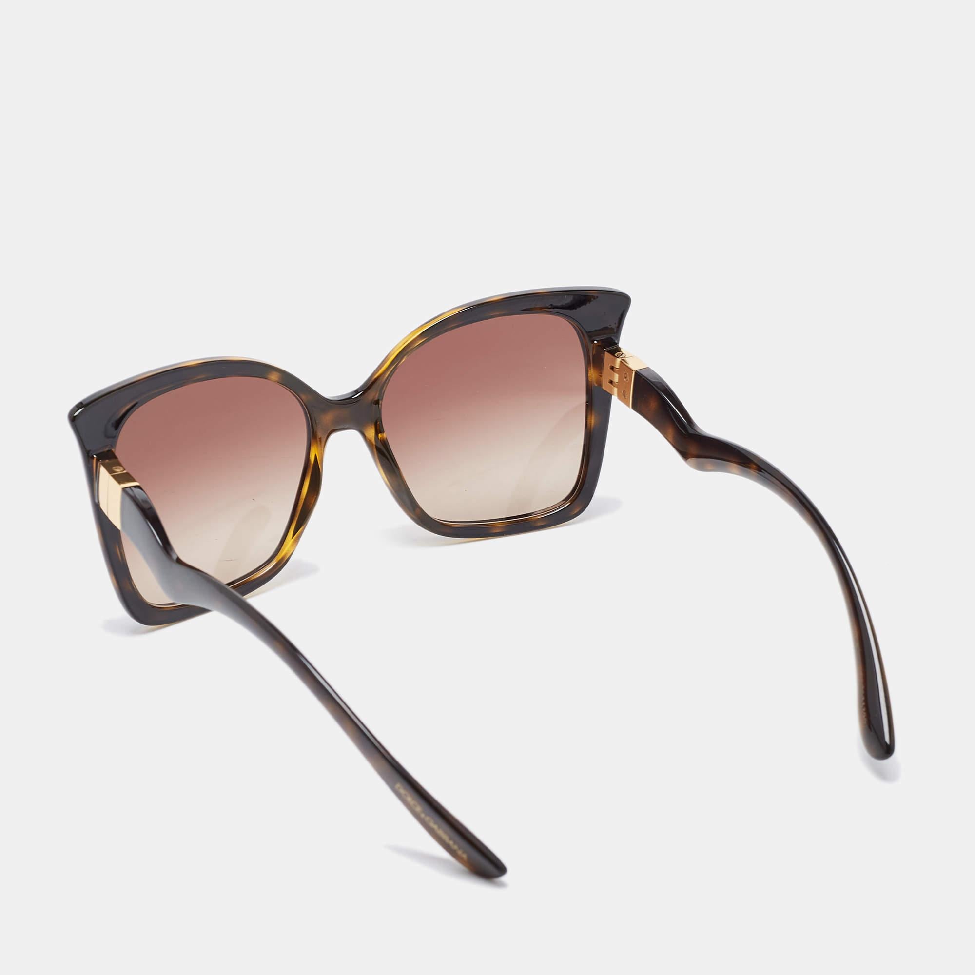 Women's Dolce & Gabbana Brown Tortoise Gradient DG6168 Butterfly Sunglasses