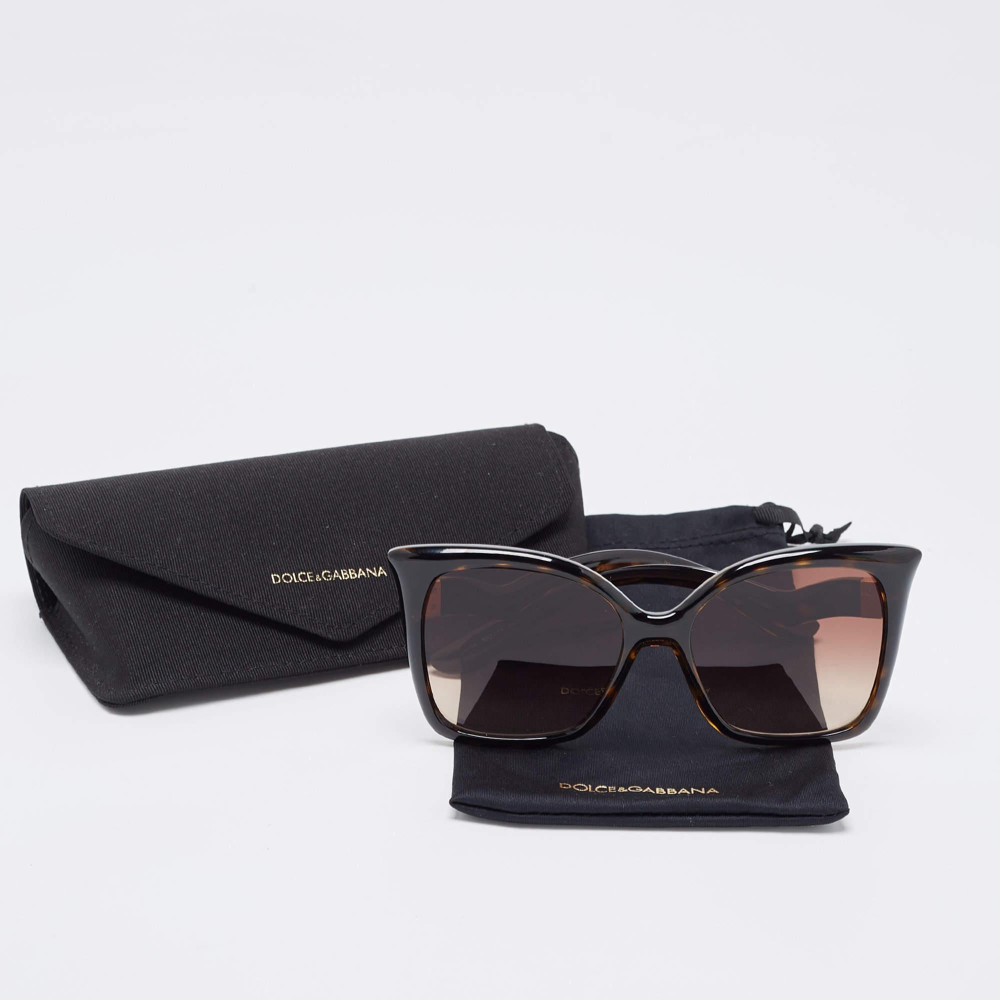 Dolce & Gabbana Brown Tortoise Gradient DG6168 Butterfly Sunglasses 2