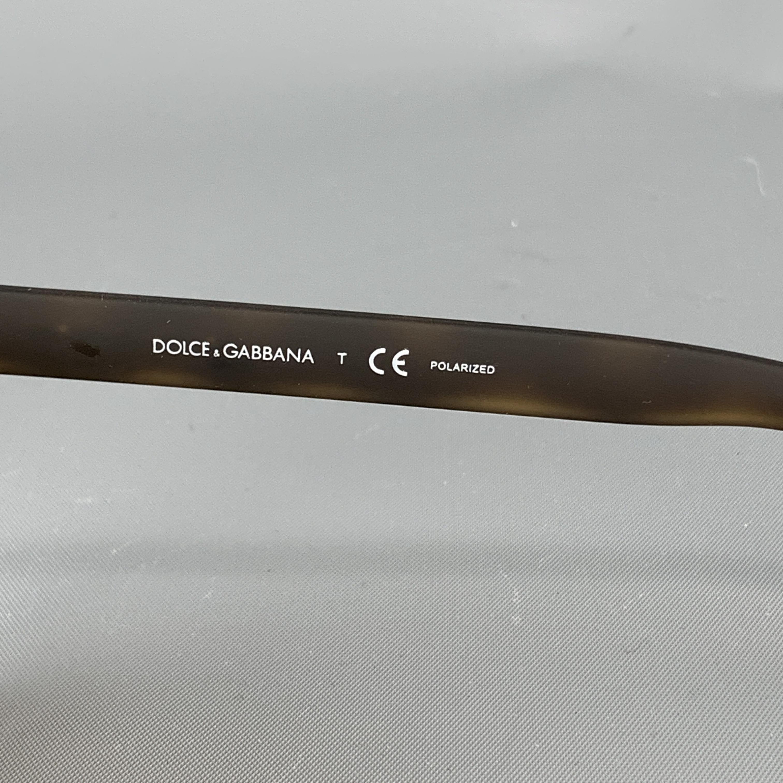 DOLCE & GABBANA Brown Tortoiseshell Rubberized Acetate Sunglasses In Excellent Condition In San Francisco, CA