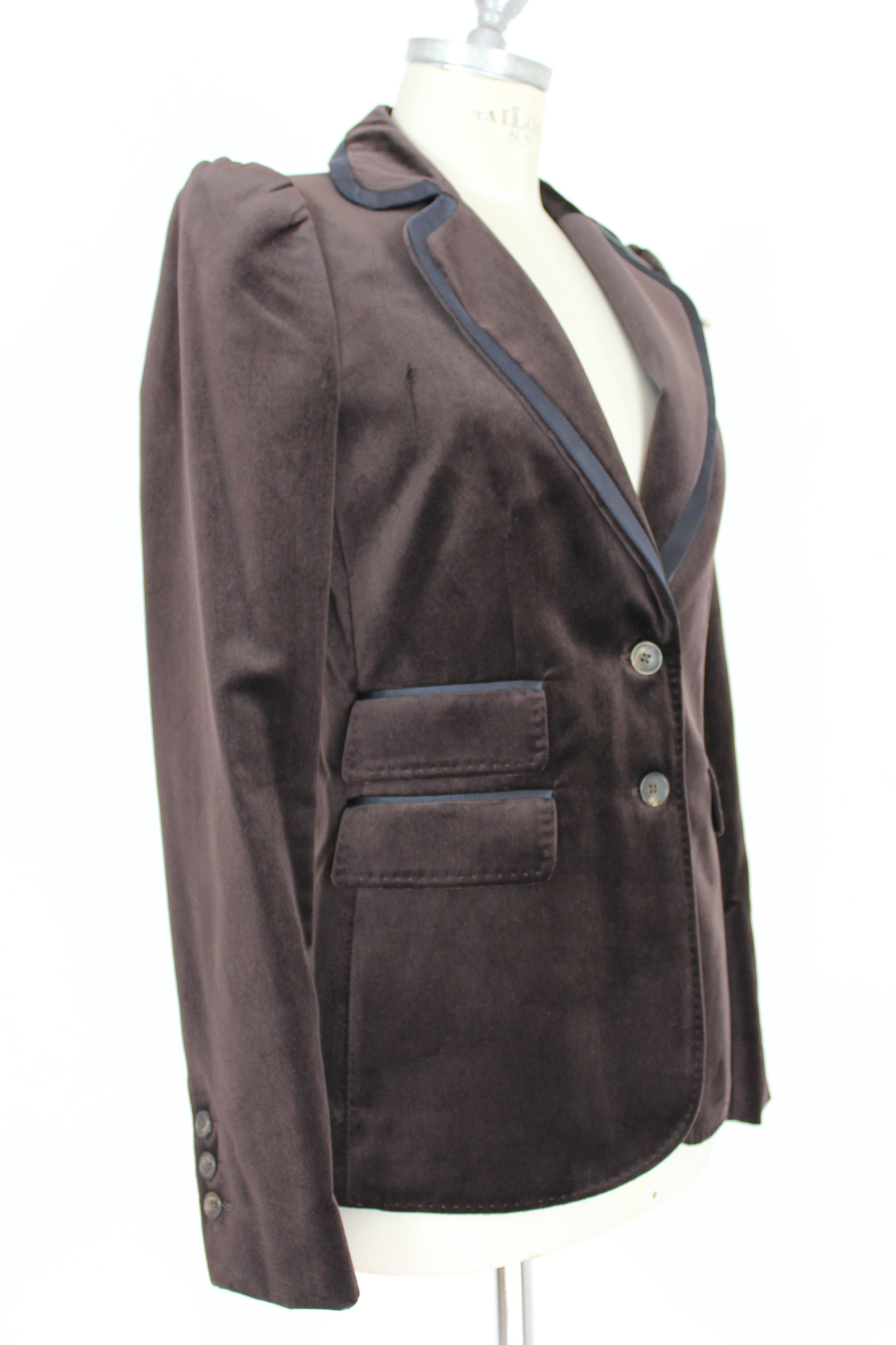 Dolce & Gabbana Brown Velvet Blazer Jacket 1990s In Excellent Condition In Brindisi, Bt