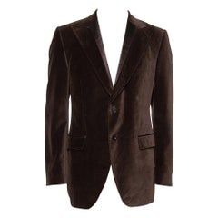 Dolce & Gabbana Brown Velvet Blazer XL