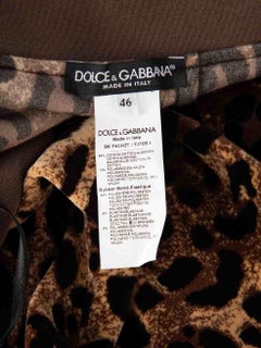 Dolce & Gabbana Brauner Samtrock mit Leopardenmuster Größe XL