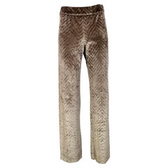 Dolce & Gabbana Brown Velvet Striated Straight Trousers