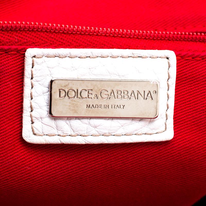 Dolce & Gabbana Brown/White Calfhair and Leather Satchel In Good Condition In Dubai, Al Qouz 2