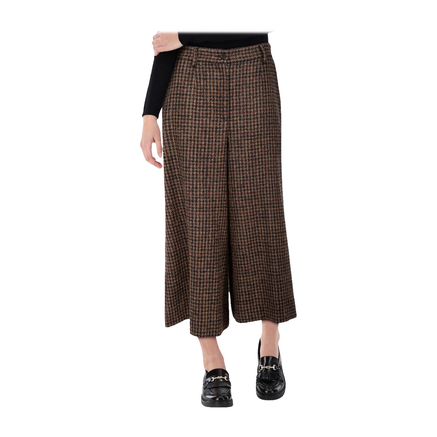 Dolce 
Gabbana Brown Wool Checkered Culottes Size L For Sale