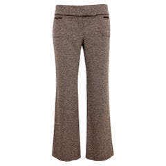 Dolce Gabbana Brown Wool Flared Trousers 2000s