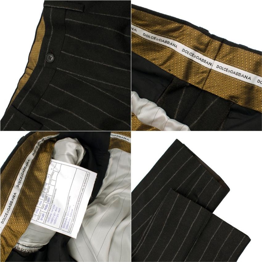 Dolce & Gabbana Brown Wool Pinstripe 3 Piece Suit - Size L EU 50 5