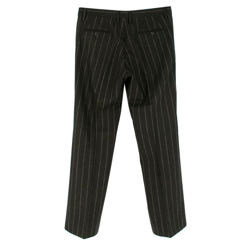 Dolce & Gabbana Brown Wool Pinstripe 3 Piece Suit - Size L EU 50 1