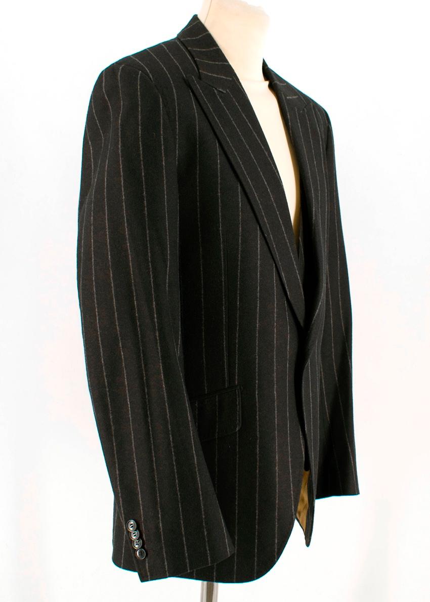Dolce & Gabbana Brown Wool Pinstripe 3 Piece Suit - Size L EU 50 4