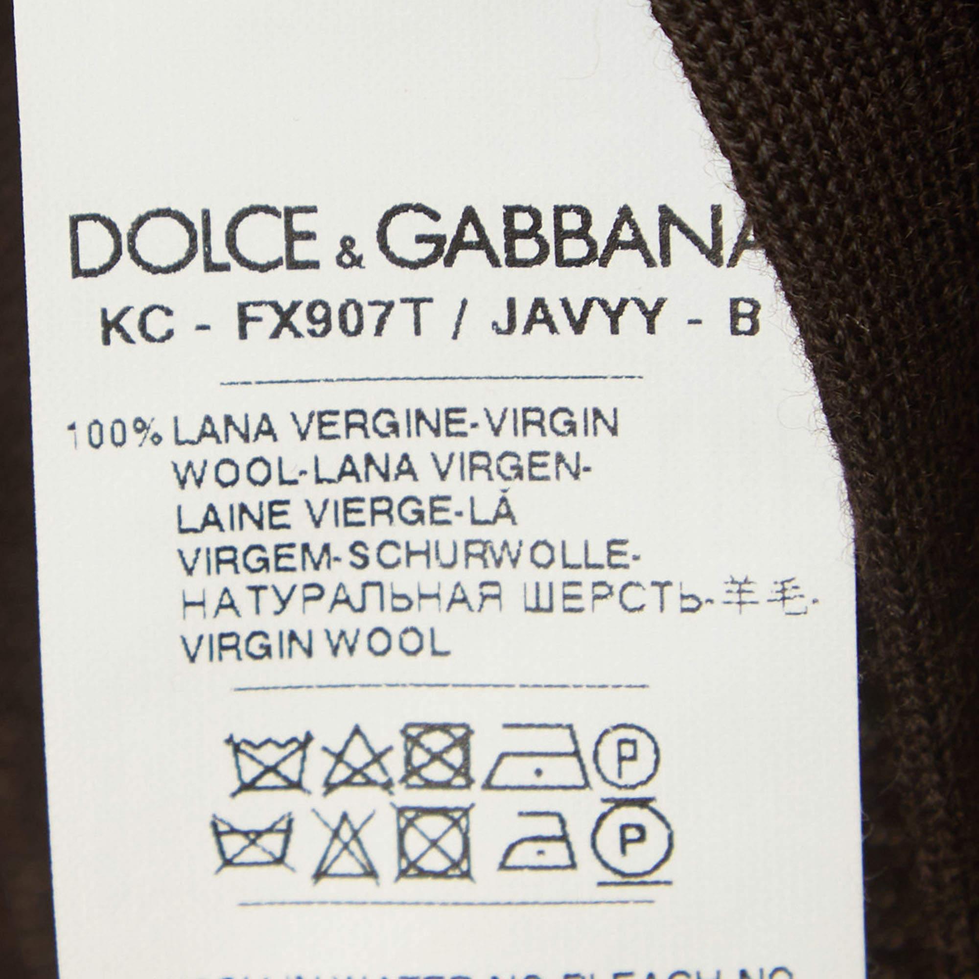 Dolce & Gabbana Brown Wool Wrap Around Cardigan M 2