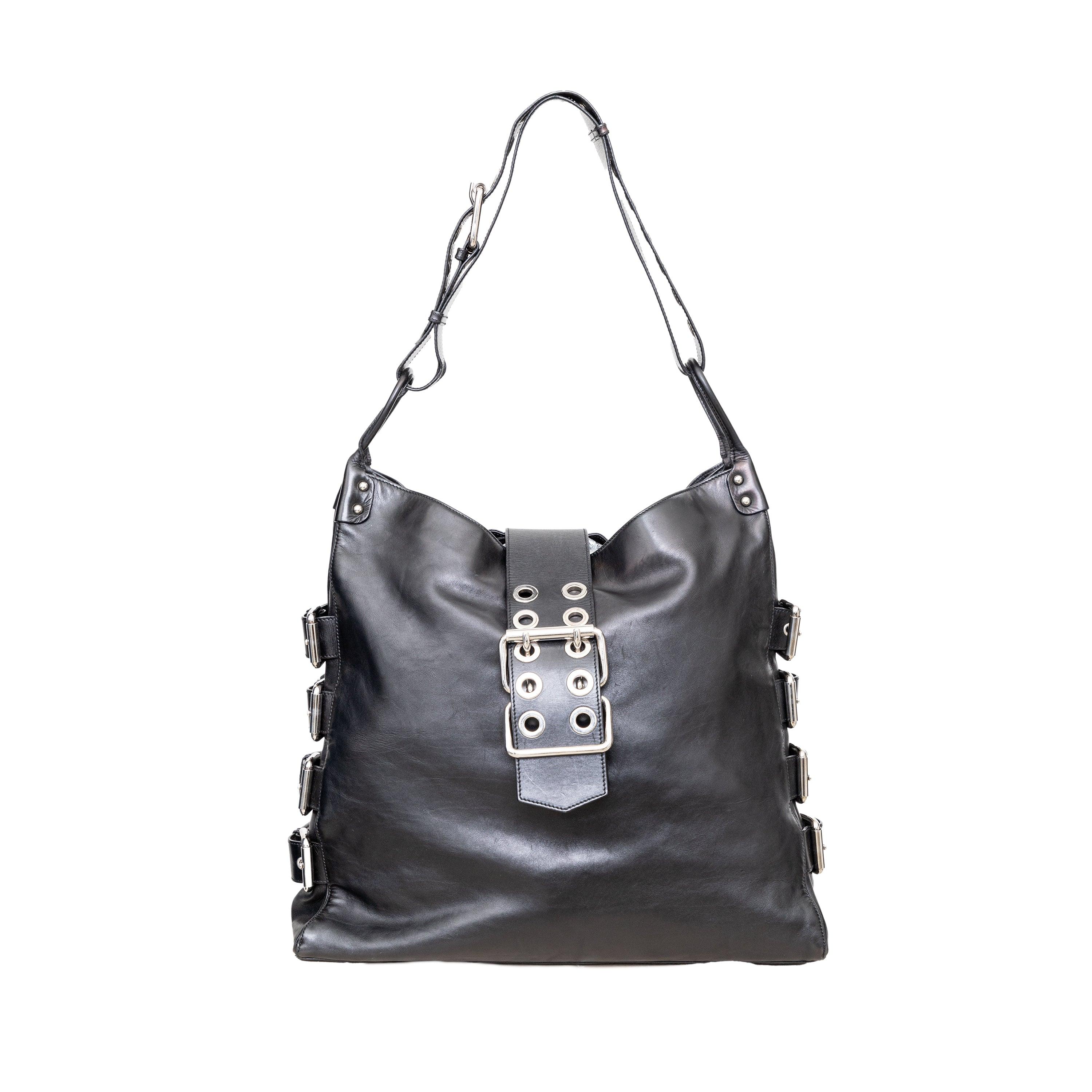Black Dolce & Gabbana Buckled Shoulder Bag - '00s For Sale