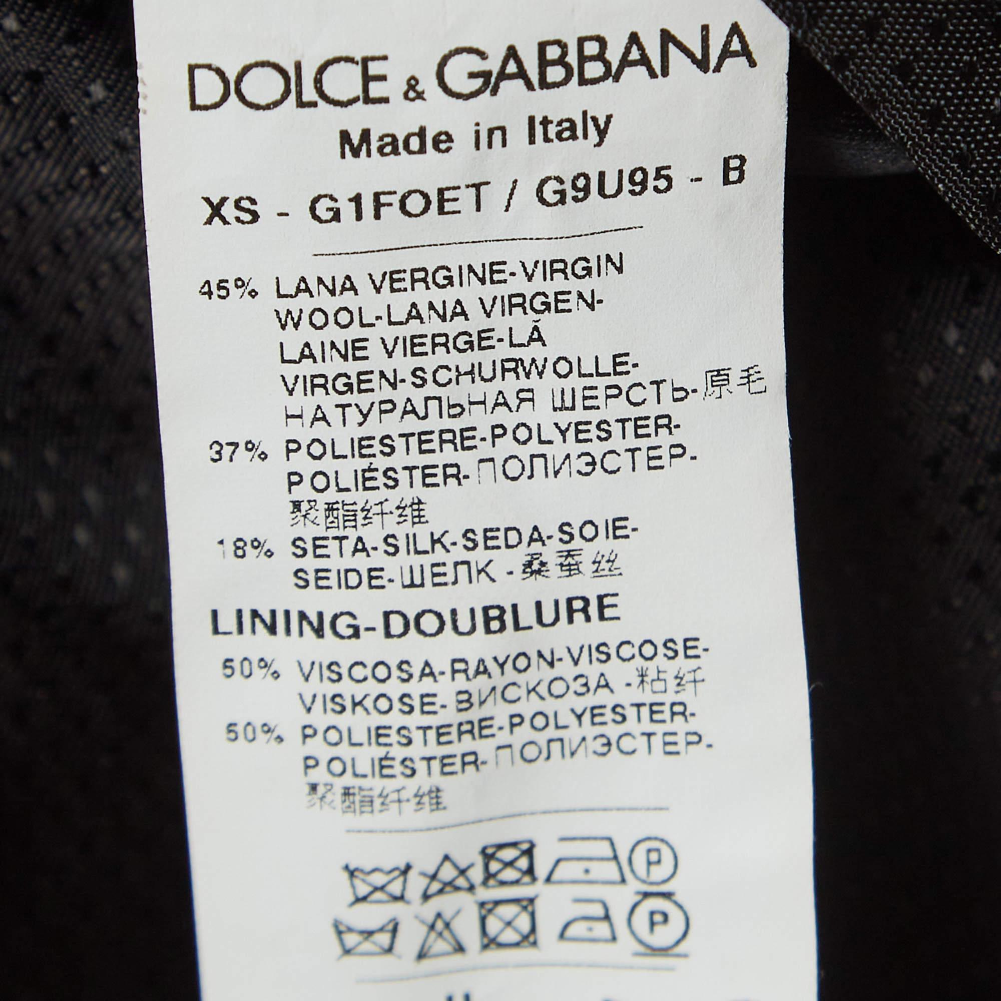 Dolce & Gabbana BurgunDolce &dy gepunkteter einreihiger Blazer aus Wollmischung S im Angebot 1