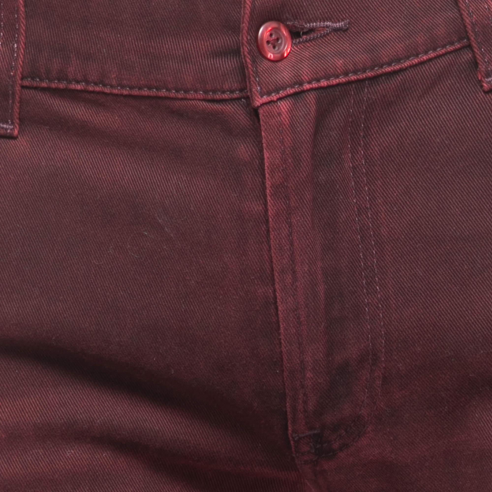 Black Dolce & Gabbana Burgundy Denim 14 Stretch Jeans M Waist 34