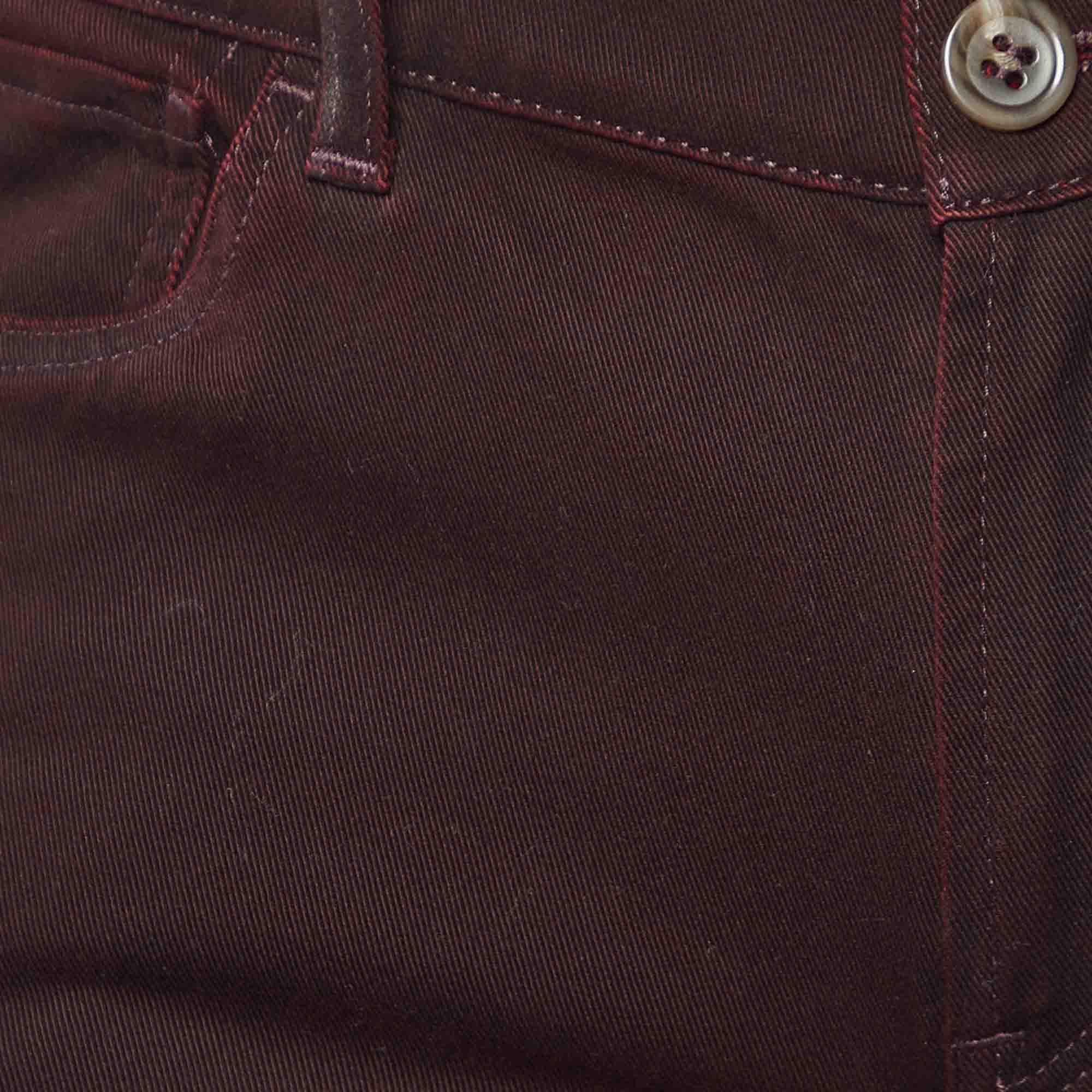 Black Dolce & Gabbana Burgundy Denim 14 Stretch Slim Fit Jeans M/Waist 33.5