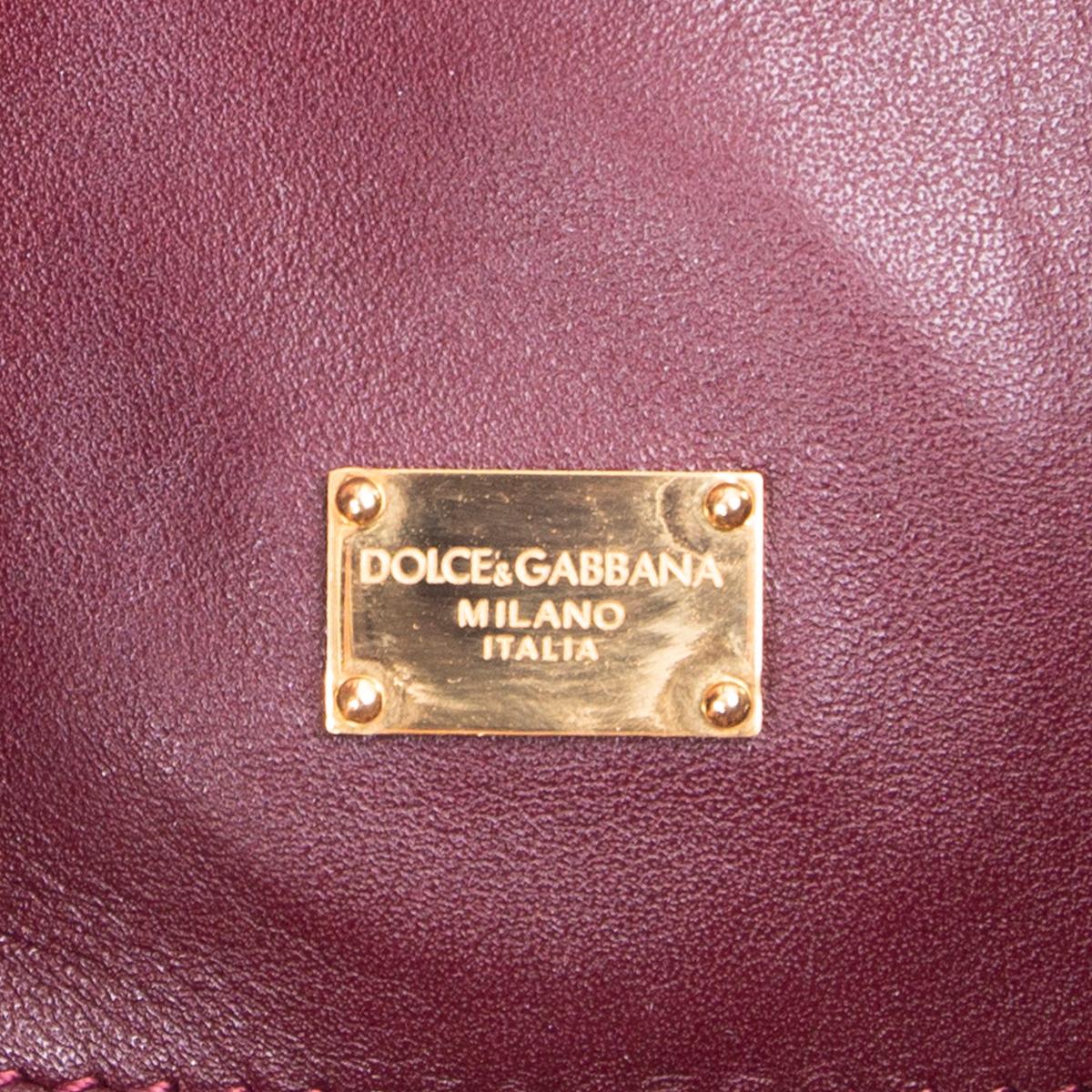 Brown DOLCE & GABBANA burgundy FAUX PYTHON MONICA SMALL Bag