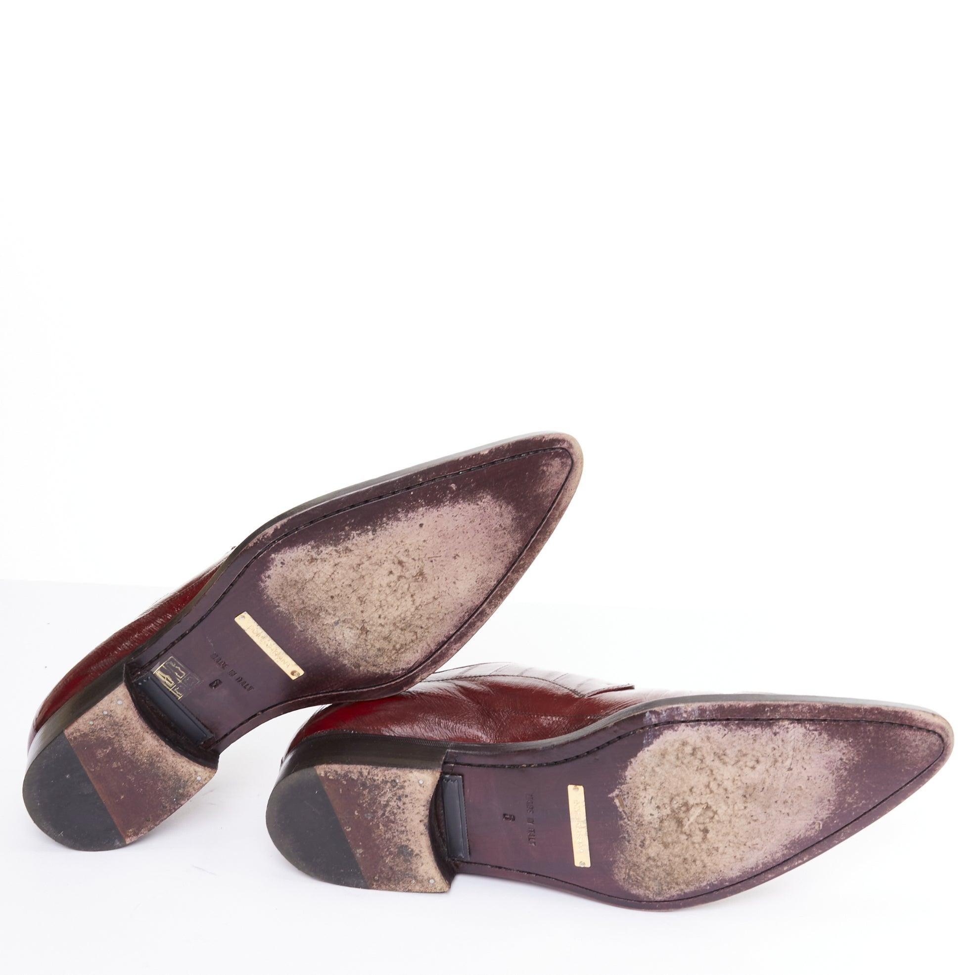 DOLCE GABBANA scarpe brogue a punta arricciata in pelle bordeaux UK6 EU40 in vendita 6