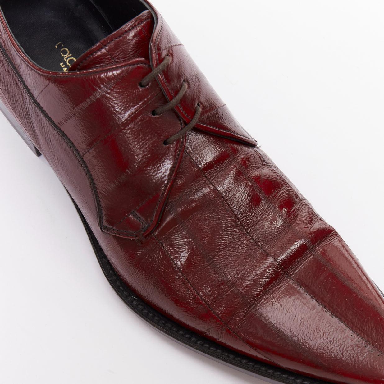 DOLCE GABBANA scarpe brogue a punta arricciata in pelle bordeaux UK6 EU40 in vendita 2