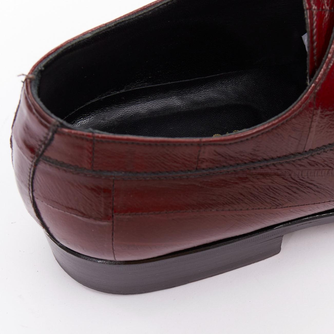 DOLCE GABBANA scarpe brogue a punta arricciata in pelle bordeaux UK6 EU40 in vendita 3