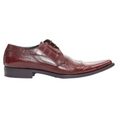 DOLCE GABBANA burgunderfarbenes Leder, gekräuselte Zehen, Brogue-Schuhe UK6 EU40