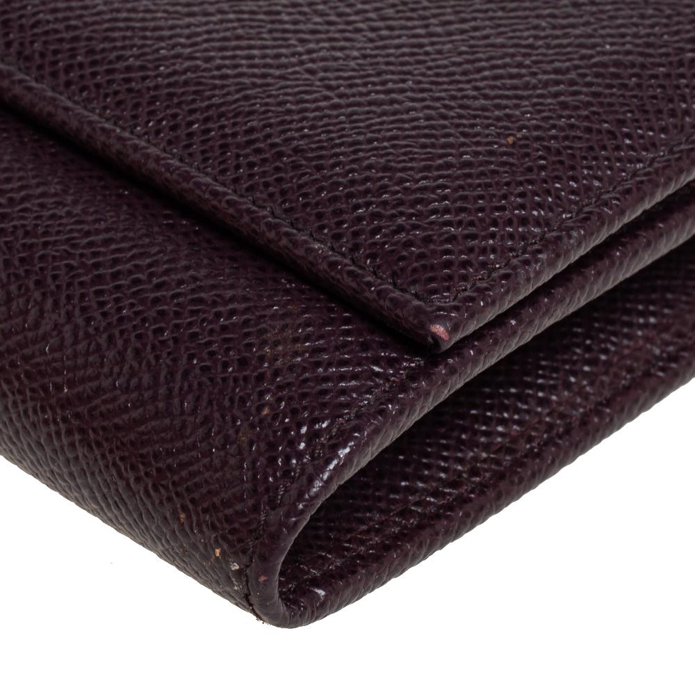 Dolce & Gabbana Burgundy Leather Dauphine Continental Wallet 3