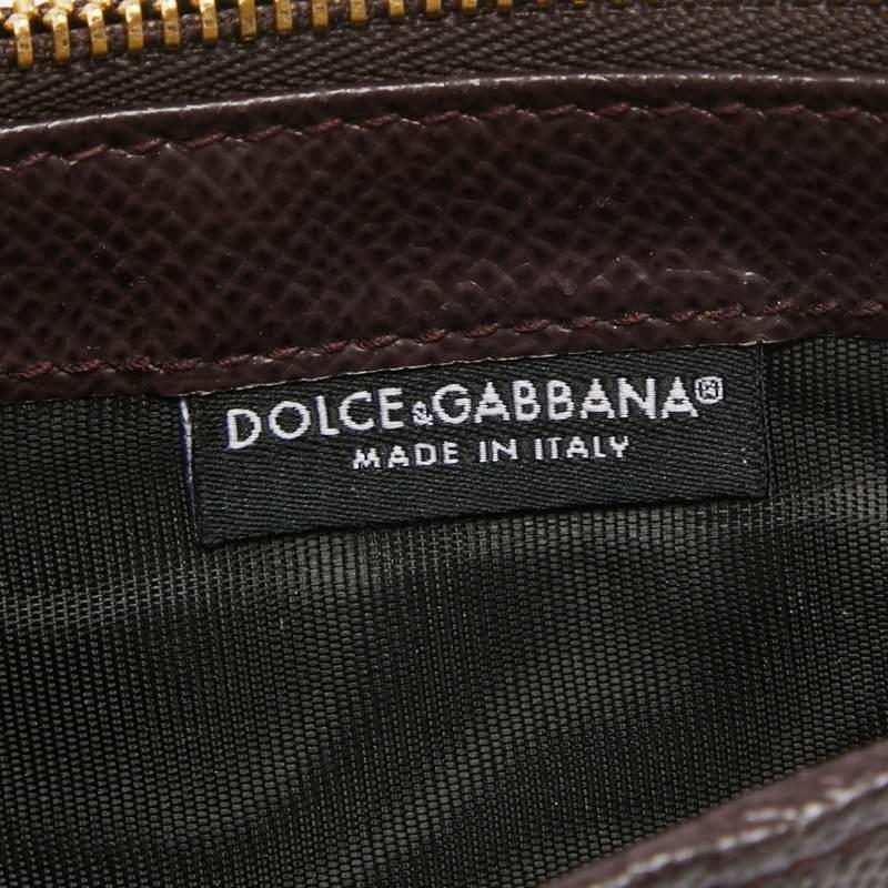Dolce & Gabbana Burgundy Leather Long Zip Card Holder For Sale 4