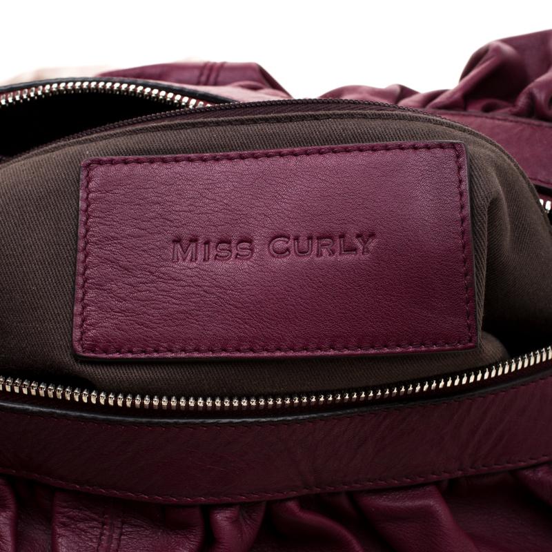 Dolce & Gabbana Burgundy Leather Miss Curly Bag 2