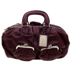 Dolce & Gabbana Burgundy Leather Miss Curly Bag