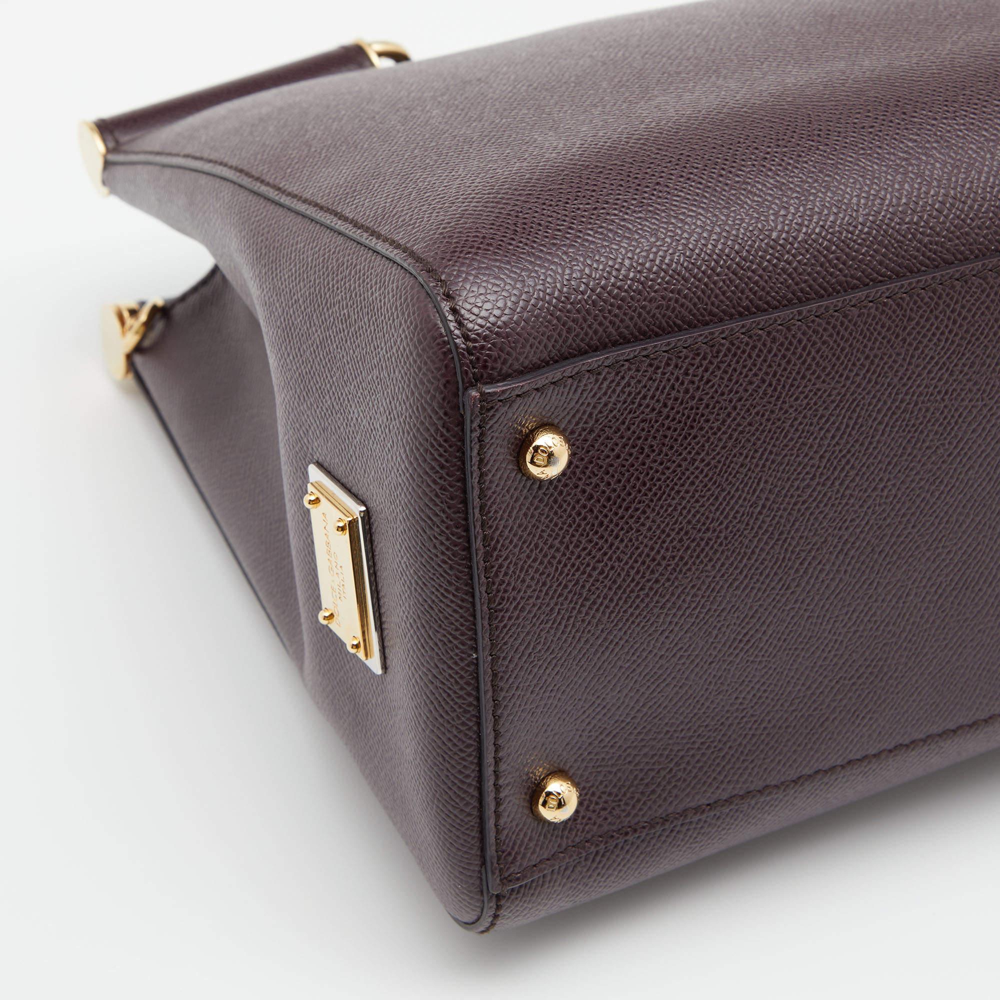 Dolce & Gabbana Burgundy Leather Miss Sicily Tote 2