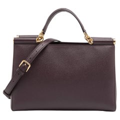 Sac cabas Miss Sicily Dolce & Gabbana en cuir bourgogne