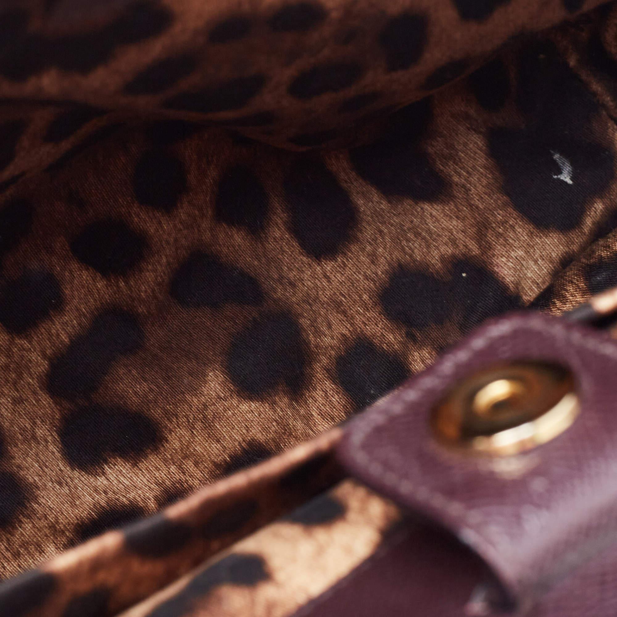 Dolce & Gabbana Burgundy Leather Sicily Top Handle Bag 8