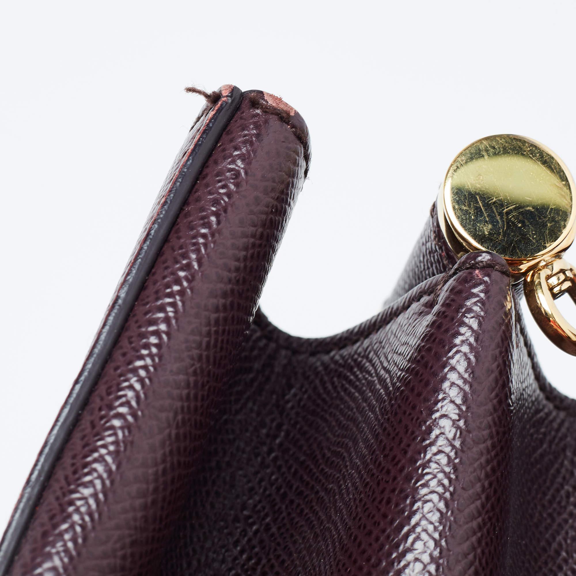 Dolce & Gabbana Burgundy Leather Sicily Top Handle Bag 11