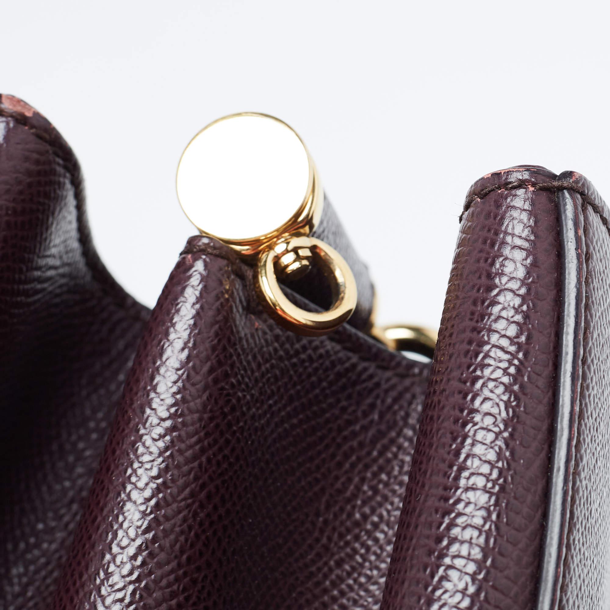 Dolce & Gabbana Burgundy Leather Sicily Top Handle Bag 12