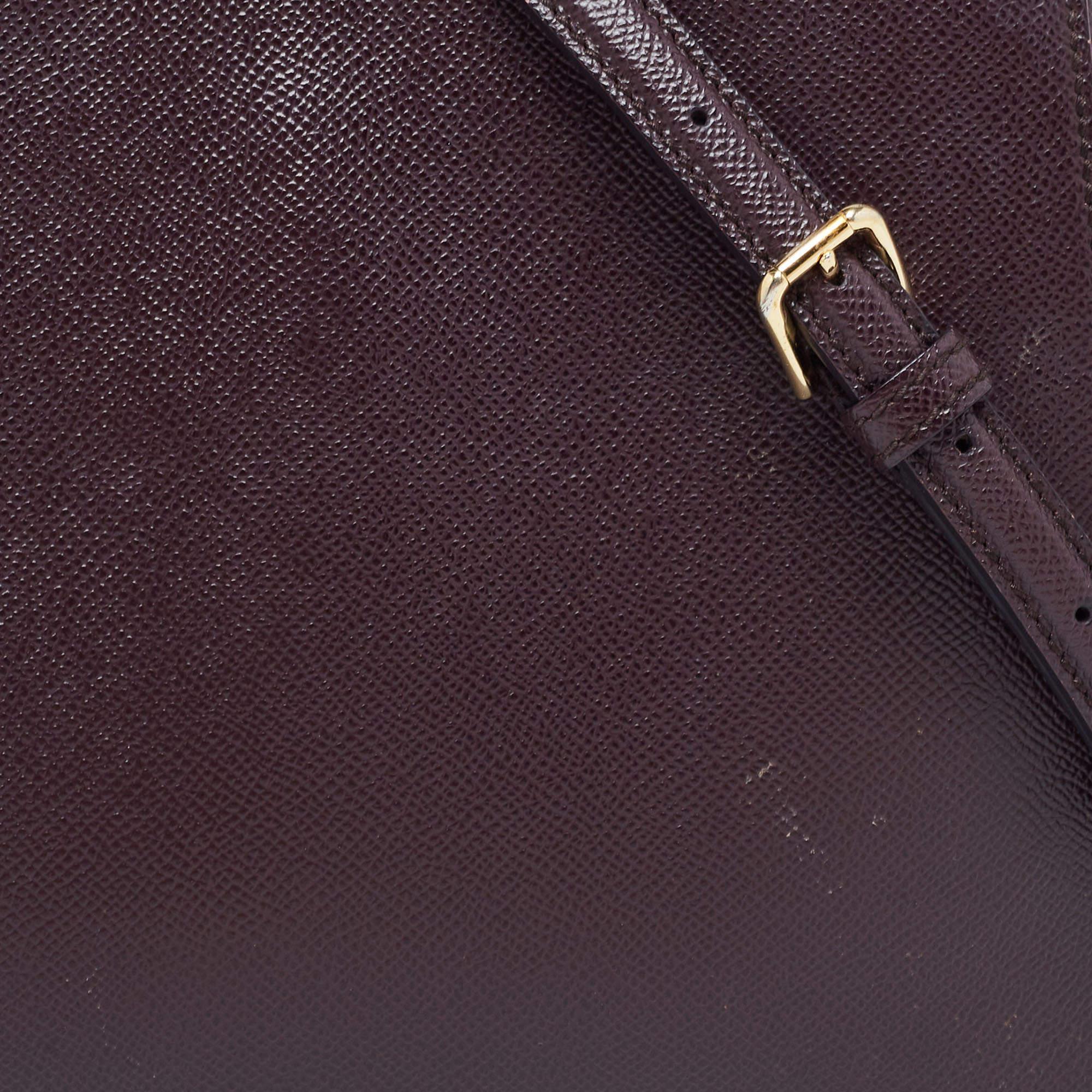 Women's Dolce & Gabbana Burgundy Leather Sicily Top Handle Bag