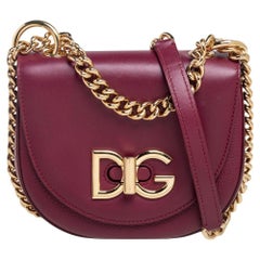 Dolce 
Gabbana Burgundy Leather Wifi Shoulder Bag