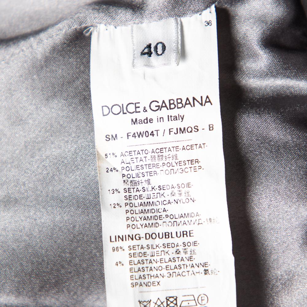 Dolce & Gabbana Burgundy Lurex Jacquard Flared Mini Skirt S For Sale 1