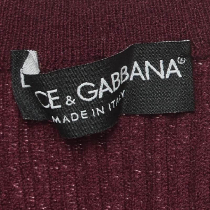 Dolce & Gabbana Top de punto de lana burdeos sin mangas M en Bueno estado para la venta en Dubai, Al Qouz 2