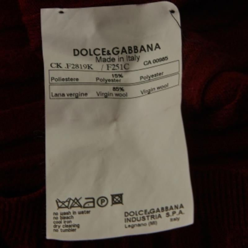 De las mujeres Dolce & Gabbana Top de punto de lana burdeos sin mangas M en venta