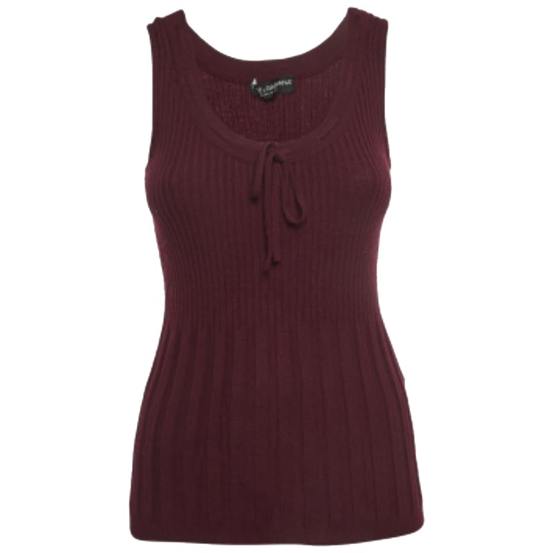 Dolce & Gabbana Top de punto de lana burdeos sin mangas M en venta