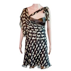Dolce & Gabbana Bustier Bra con stampa cammeo in seta Mini Dress