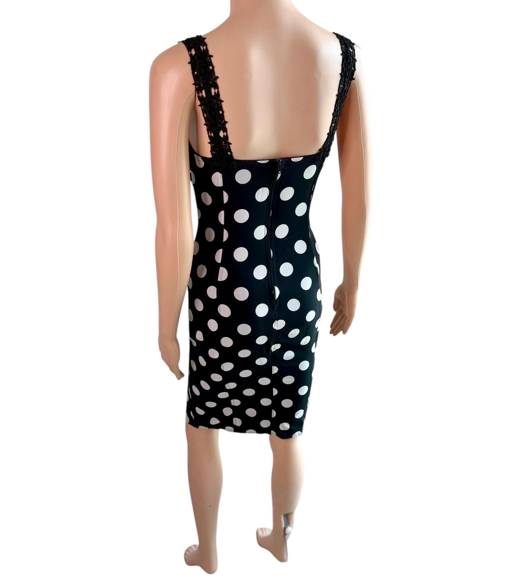 Dolce & Gabbana Bustier Korsett Schnür-Bodycon Kleid mit Polka Dot Print im Angebot 7