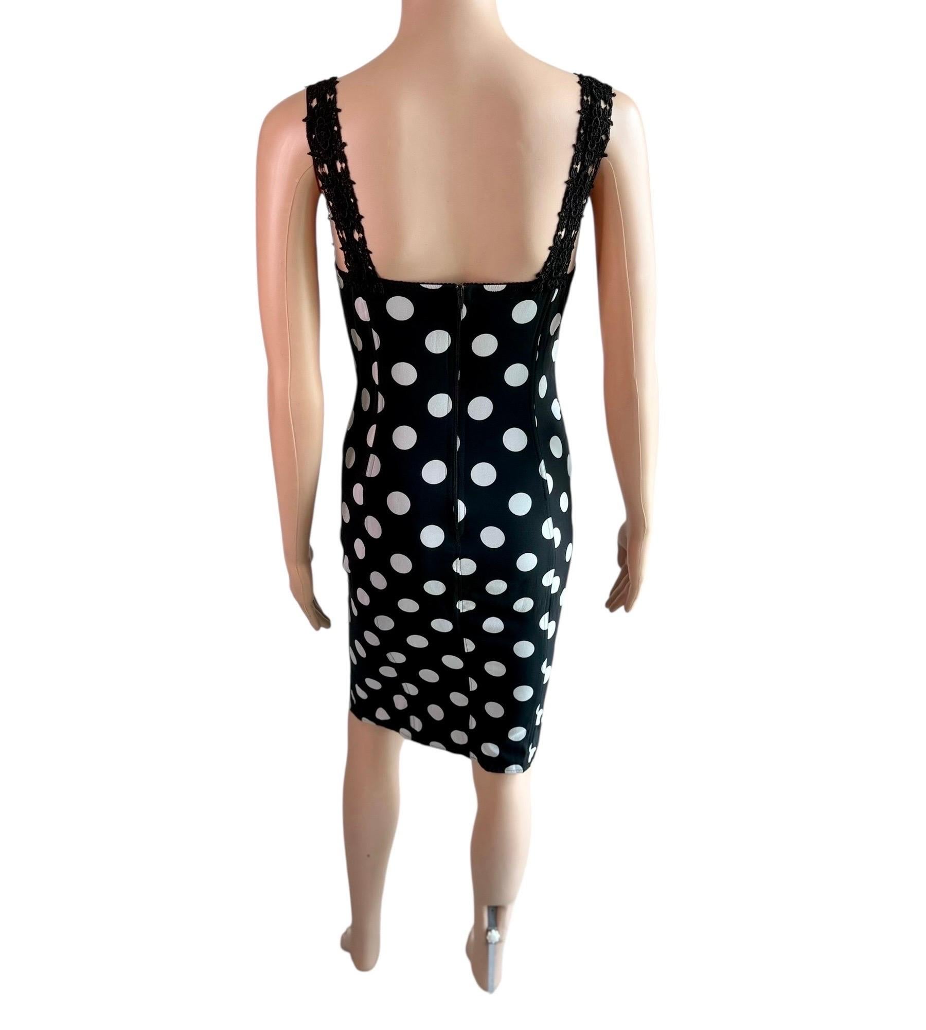 Dolce & Gabbana Bustier Korsett Schnür-Bodycon Kleid mit Polka Dot Print im Angebot 9