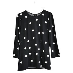 Dolce & Gabbana B&W Polka Dot Top Blouse