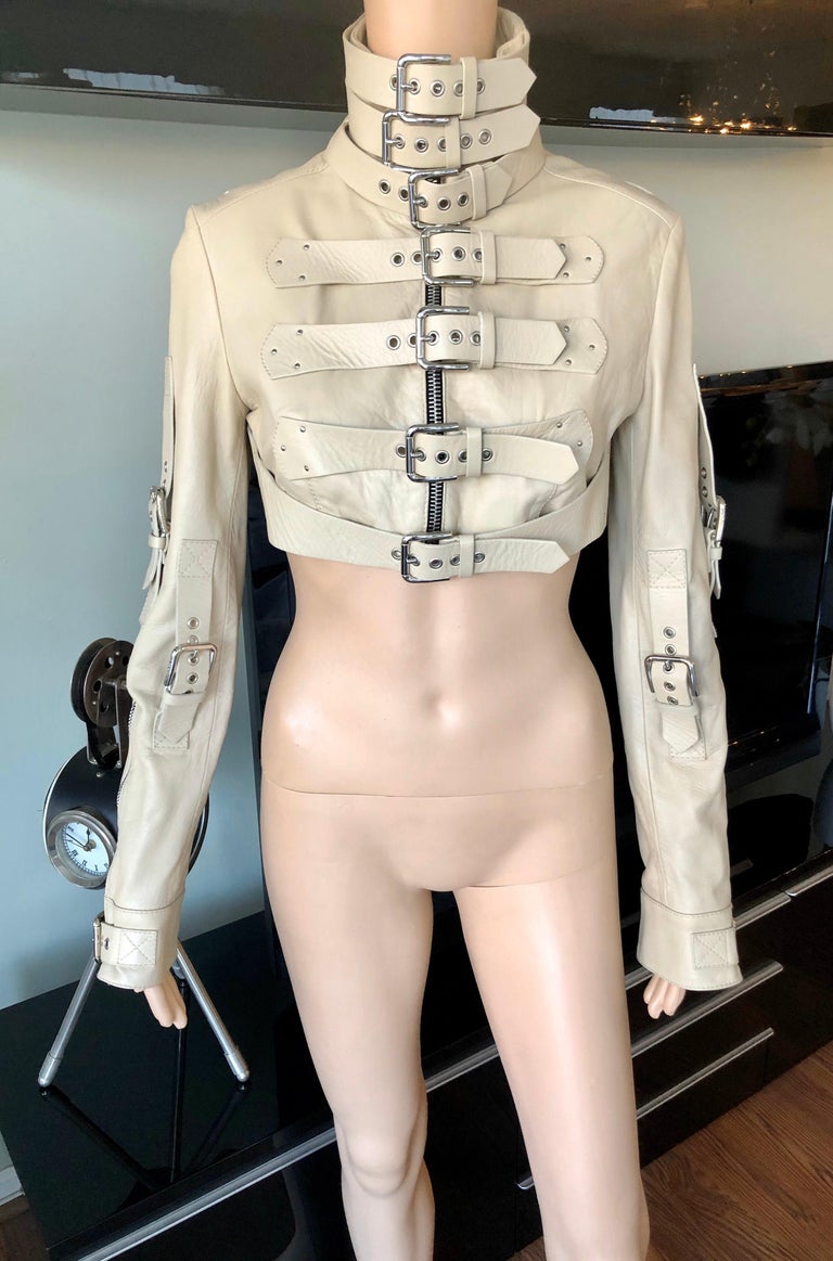 Dolce and Gabbana S/S 2003 Runway Bondage Buckle Cropped Leather