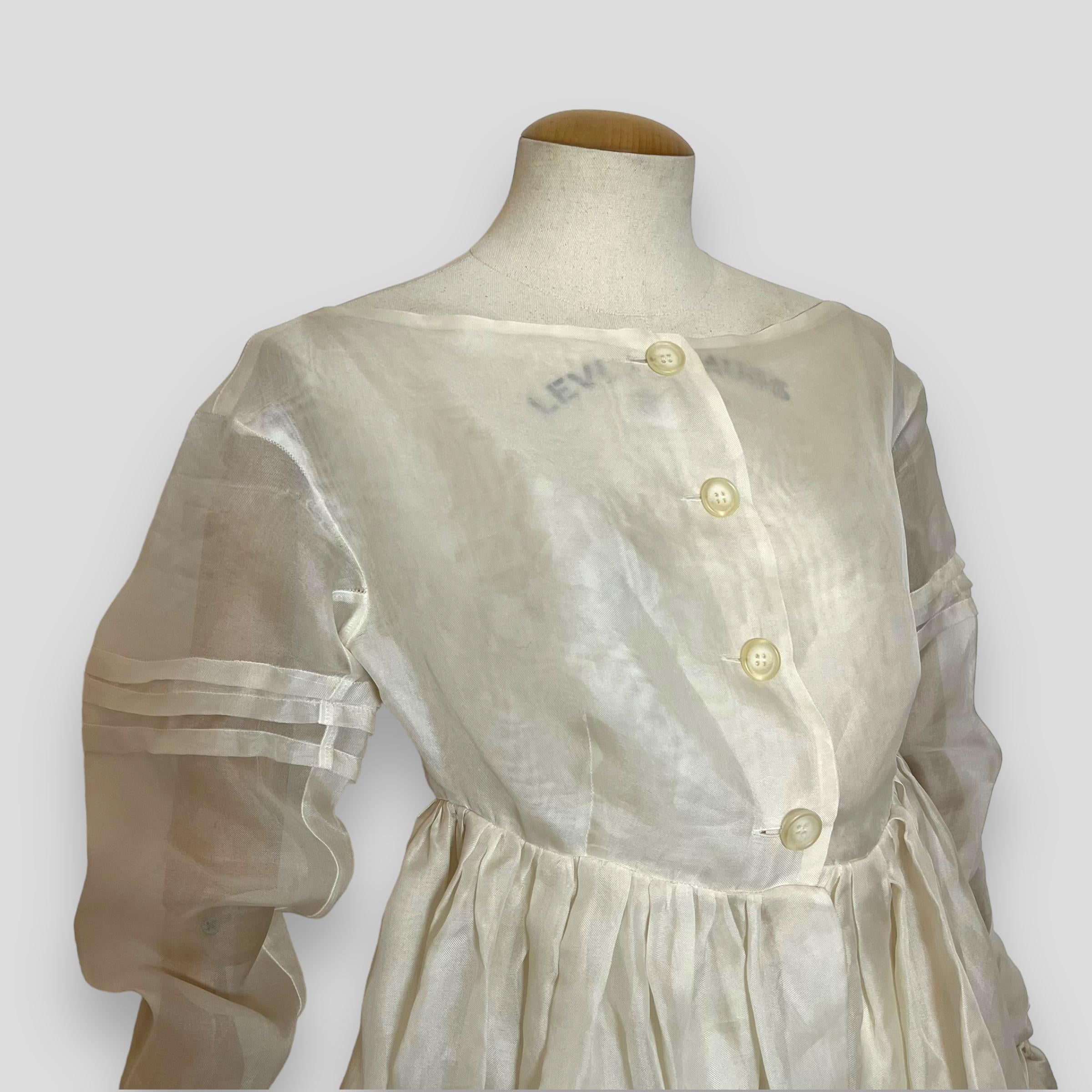 Beige Dolce & Gabbana c1992 silk organza blouse top For Sale
