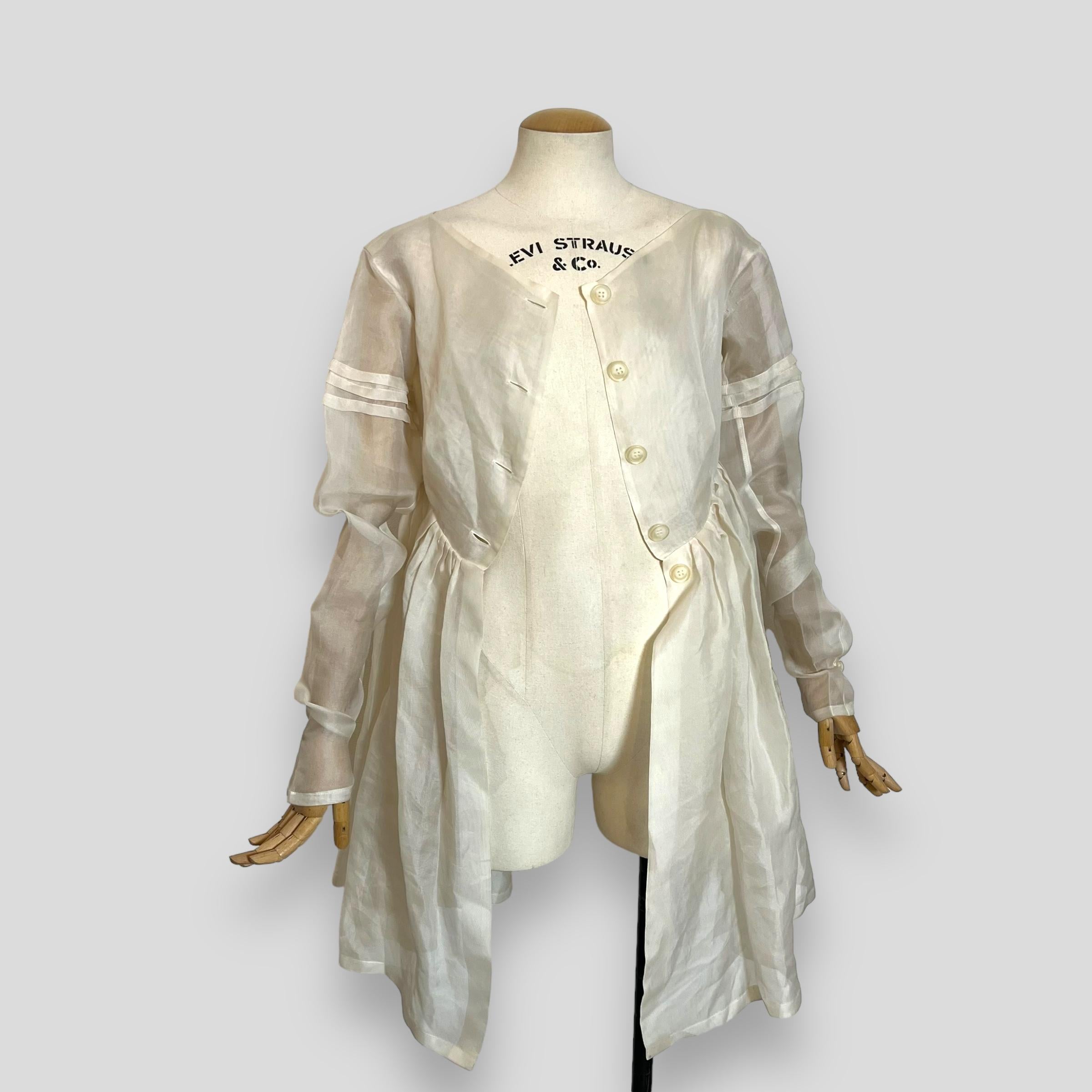 Dolce & Gabbana c1992 silk organza blouse top For Sale 4