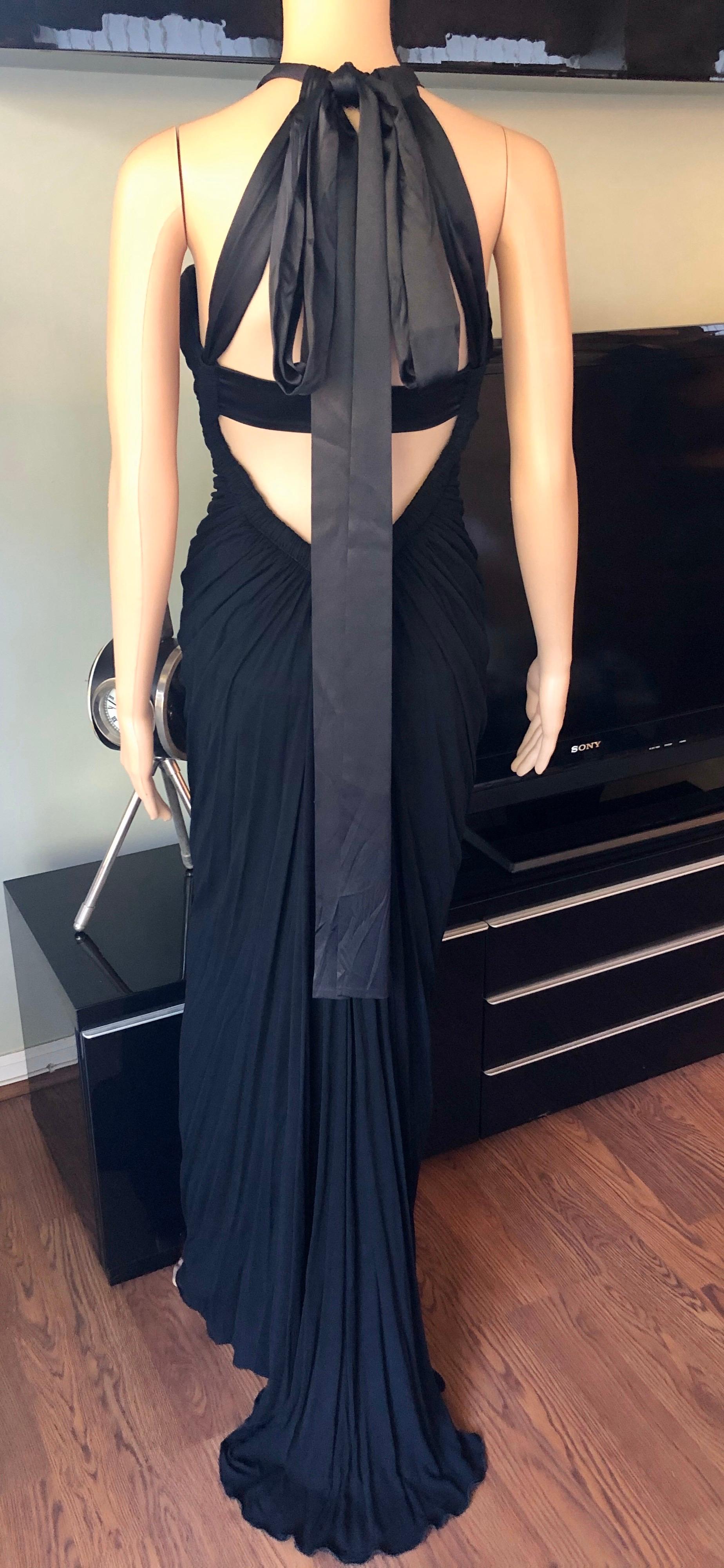 Noir Dolce & Gabbana - Robe de soirée noire à découpes dos nu et dos ouvert, circa 2000 en vente
