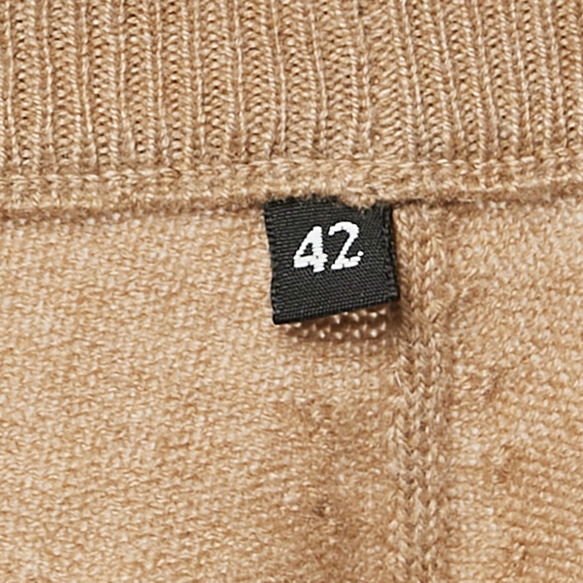 Dolce & Gabbana Camel Brown Cashmere Knit Crop Cardigan M 1